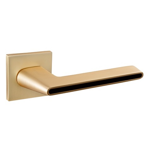 Ручка дверная PUERTO AL 556-03 SLIM SSG/B "Романо" (золото матовое сатинированное/черный)