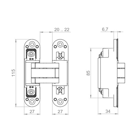 Петля скрытой установки ARMADILLO U3D4100.VPG SC мат. хром /64937/ (1шт)