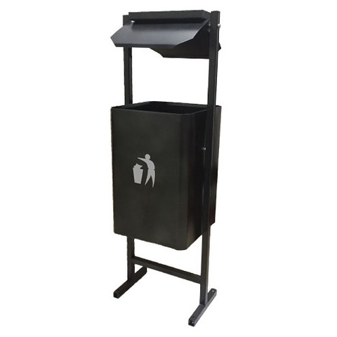 Урна квадратная с пепельницей (антик серебро)