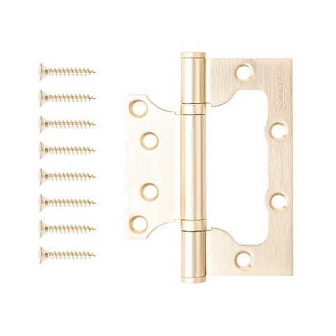 Петля дверная накладная APECS 100х75х2,5-B2 Steel GMS сатин.золото (1шт)