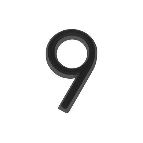 Цифра дверная самоклеящаяся FUARO "9" ABS (50х37) BL черный /46935/