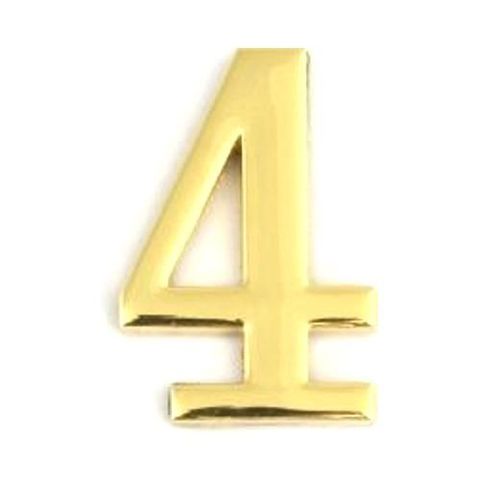 Цифра на клеевой основе АЛЛЮР БОЛЬШАЯ "4" золото (пластик)