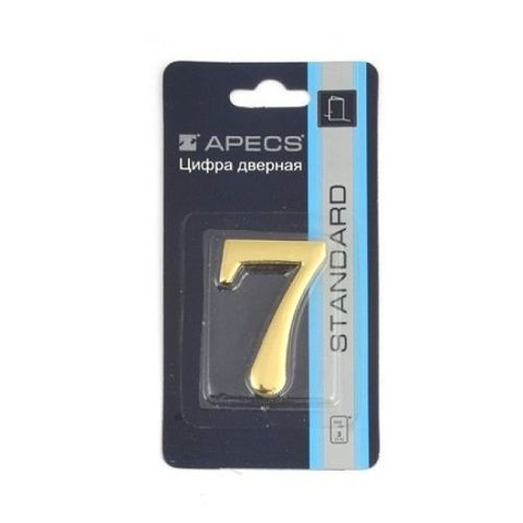Цифра дверная APECS DN-01-7-Z G золото