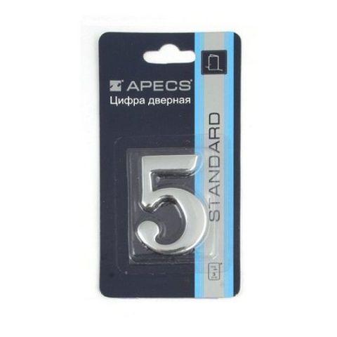 Цифра дверная APECS DN-01-5-Z CR хром