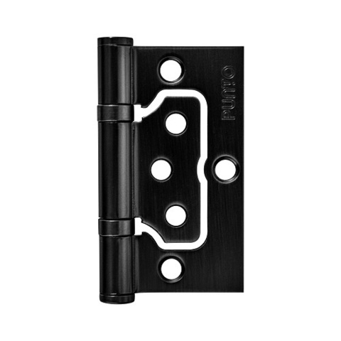 Петля универсальная без врезки PUNTO 200-2B/HD 75x2,5 BL черный /61271/ (1 шт)