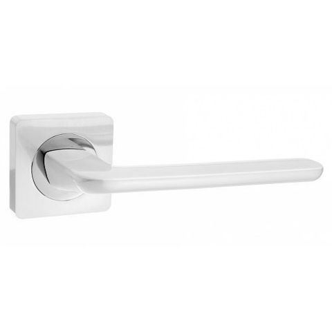 Ручка дверная RENZ 95-02 MSW/CP "Лана" (матовый супер белый)