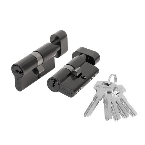 Цилиндровый механизм с вертушкой FUARO 200 ZM 80 (35+10+35) BL черный 5 кл. /60085/