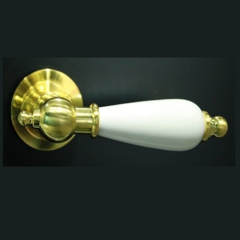 Ручка раздельная ALEMAR A7277-73 GP/CREAM CERAMIC золото/беж.керамика
