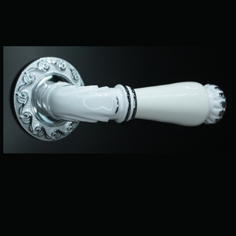 Ручка раздельная ALEMAR A8230-20 CP/WHITE CERAMIC хром/белая керамика
