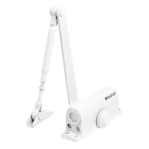 Доводчик дверной БУЛАТ ULTIMATE ДД-60 A-W (25-80кг) белый, морозостойкий