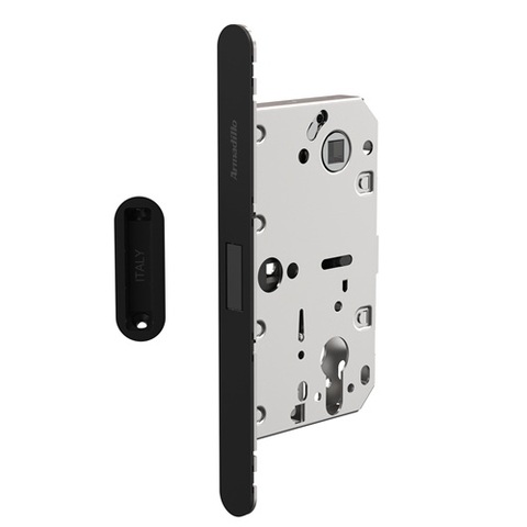 Замок межкомнатный магнитный под цилиндр ARMADILLO GRAVITY.PRO G02.196.50.85 BL черный /57313/