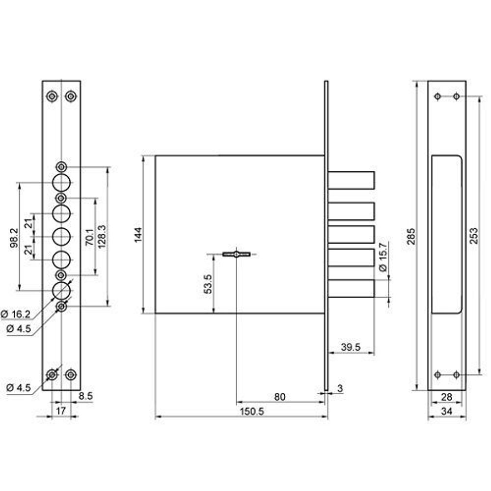 Замок врезной BORDER 71601 ЗВ8-8К.5/15 (КЛП2-104) /31429/