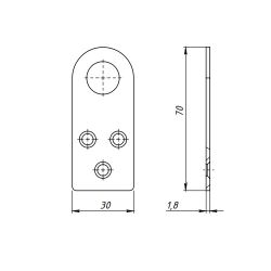 Пробой-ушко прямое Кунгур 30х70 цинк (1 шт)