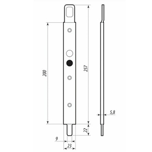 Шпингалет для алюминиевых дверей белый (RAL9016)