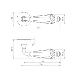 Ручка раздельная ARMADILLO ELEGANT ART BPVD-77 вороненый никель /63873/
