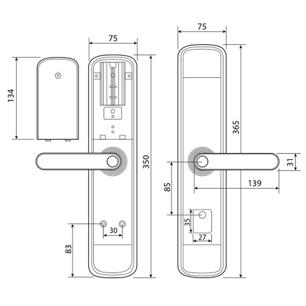 Ручки на планке электронные APECS Smart HPE-8001-BLM черный