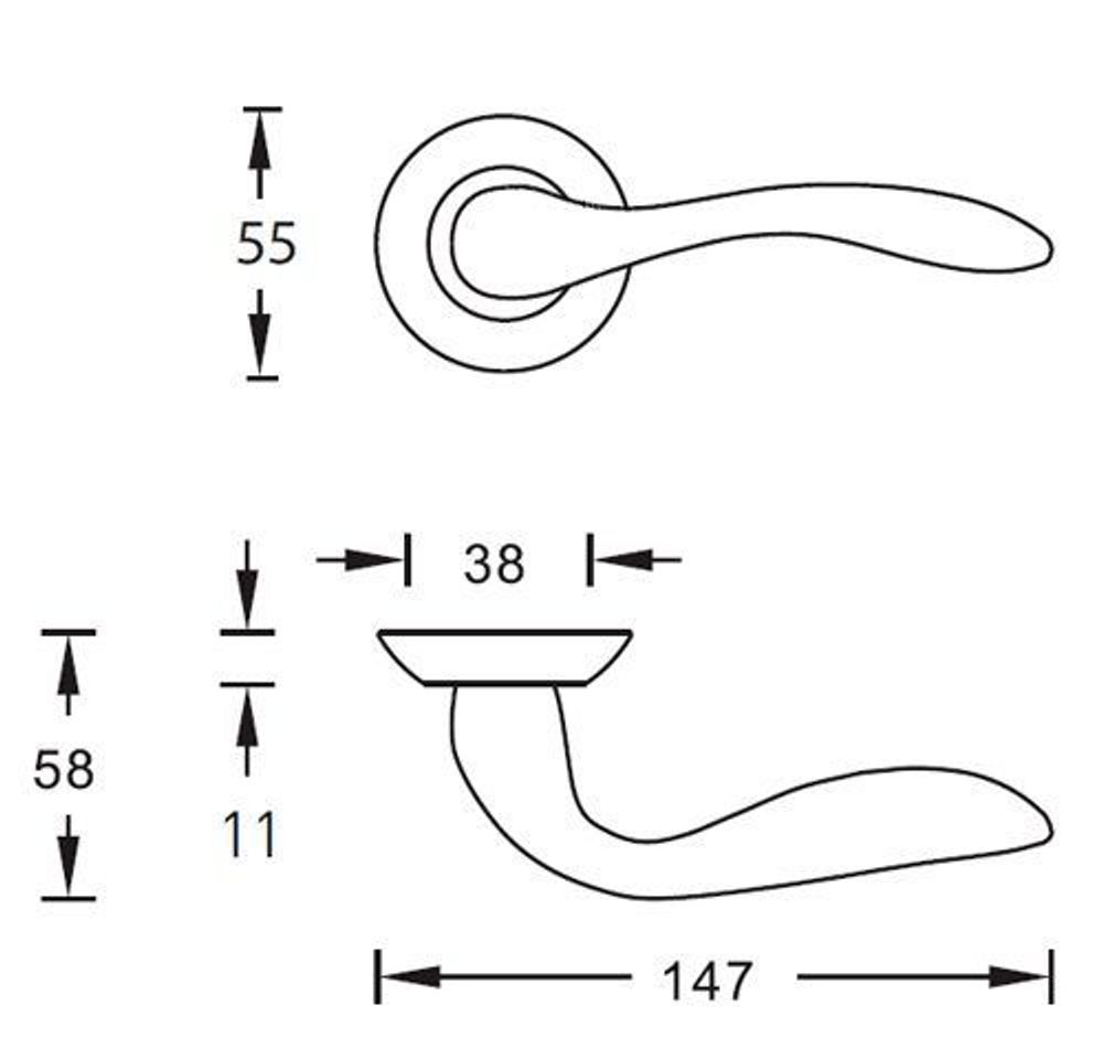 Ручка дверная ARCHIE S010 RBB (бронза)