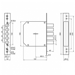 Замок врезной BORDER 72224 ЗВ8-6КЛ.5/15 (КЛП-104) /30069/