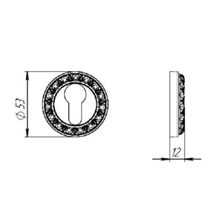 Накладка под цилиндр PUNTO ET MT OS-9 антич.серебро /39619/