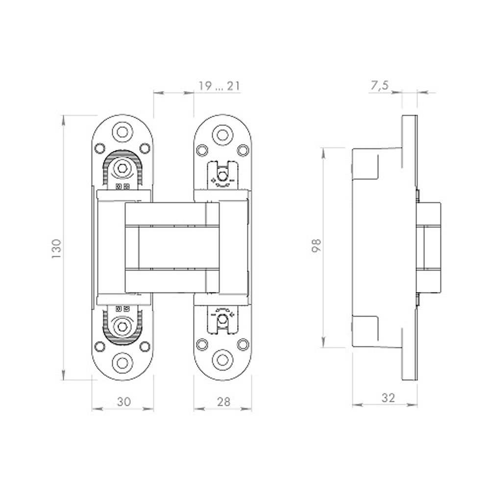 Петля скрытой установки ARMADILLO U3D5000.VPG (Kubica K6360,Anselmi 511/512)SC мат.хром/49047/ (1шт)