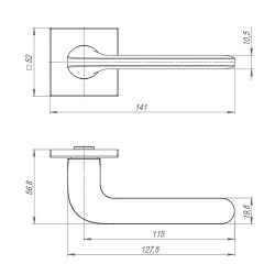 Ручка раздельная PUNTO ASPECT ARC.Q52 GM оружейная сталь /63997/