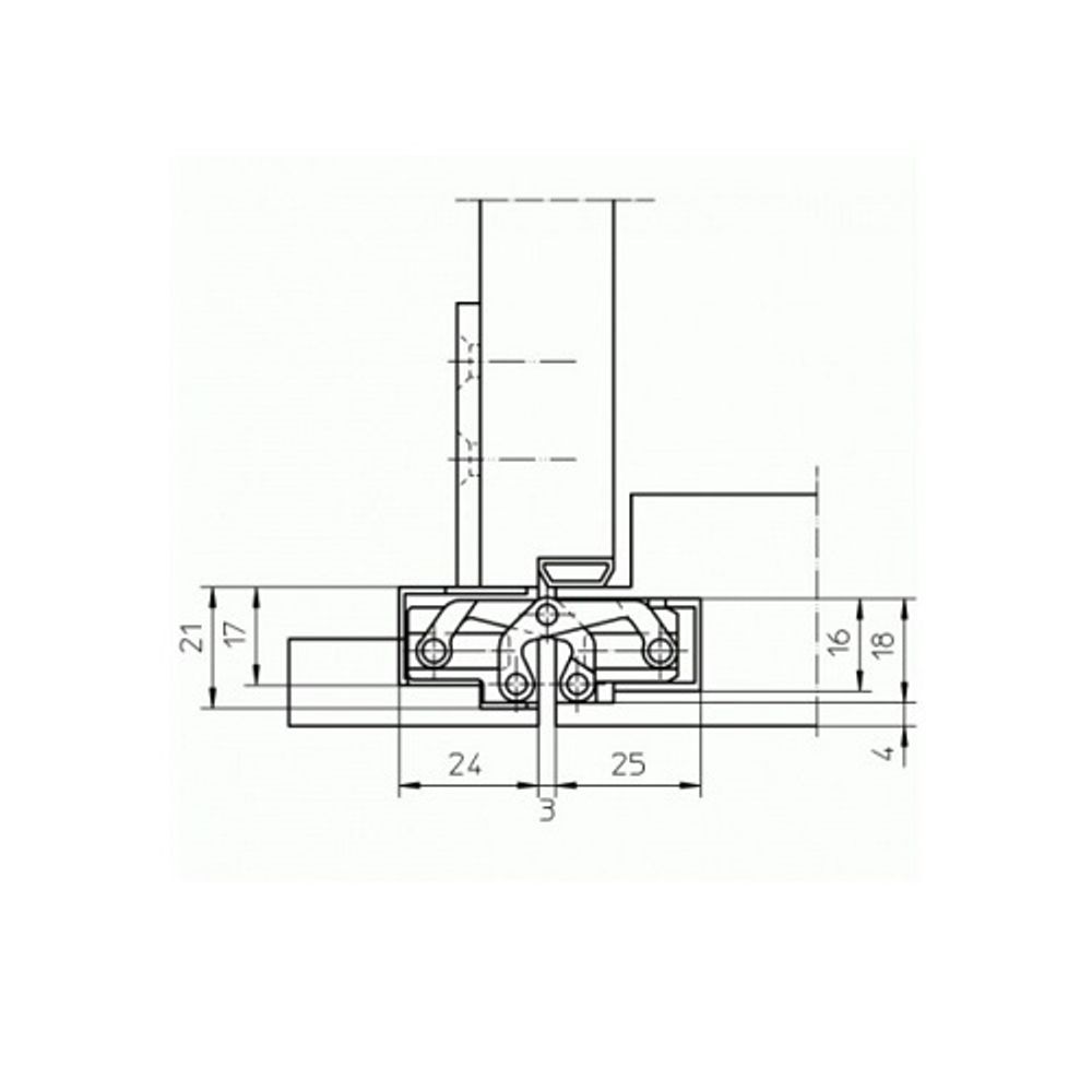 Петля скрытая TECTUS TE 205 3D до 40кг SIMONSWERK хром матовый