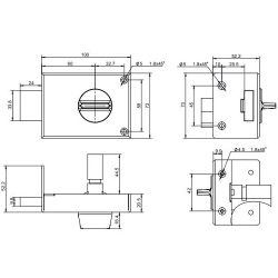 Замок накладной APECS R01-C-GR (аналог ЗН1-1А)