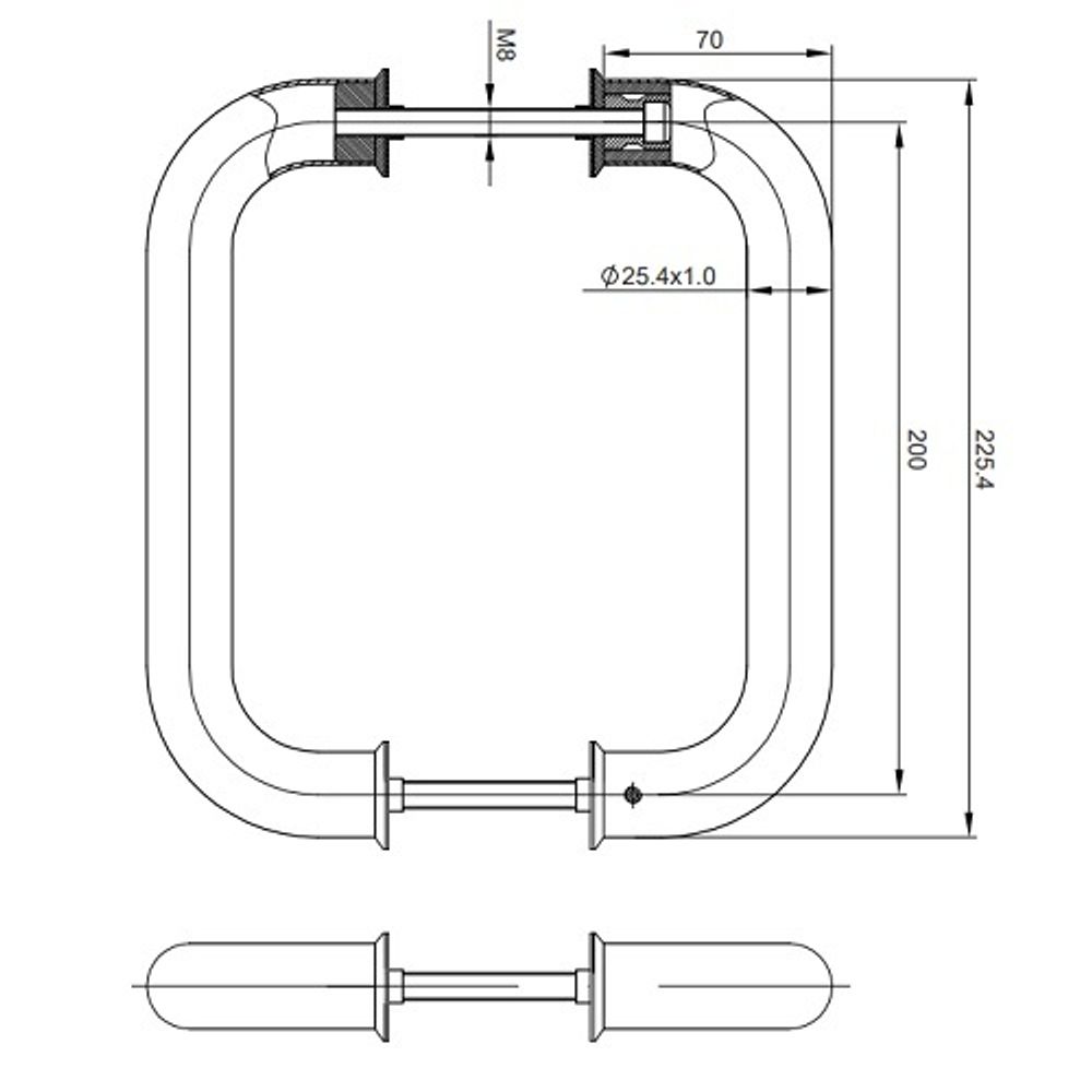 Ручки-скобы APECS HC-901-25/200-INOX