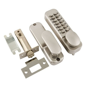 Кодовый замок НОРА-М 201 c фиксатором (матовый никель)