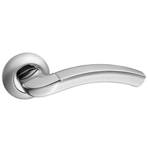 Ручка дверная RENZ 37-08 SN/NP "Сицилия" (никель матовый/никель блестящий)