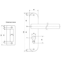 Замок врезной AVERS 0827/60-C AB бронза