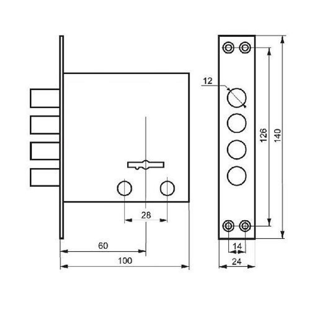 Замок врезной сувальдный 336В-80 ЗАМКОФФ
