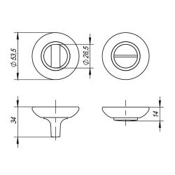 Ручка поворотная PUNTO BK6 ZR BL-24 чёрный /41123/