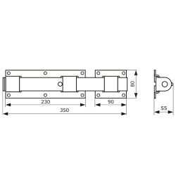 Засов с проушиной плоский ДОМАРТ ЗПП-350 черный
