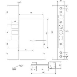 Замок врезной APECS T-57/S8 CR хром