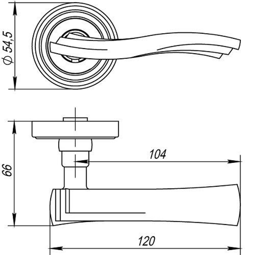 Ручка раздельная PUNTO VENTO ML CF-17 кофе /33207/