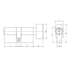 Цилиндровый механизм с вертушкой AJAX AZ102/100 (45+10+45) CP хром 5 кл /44563/