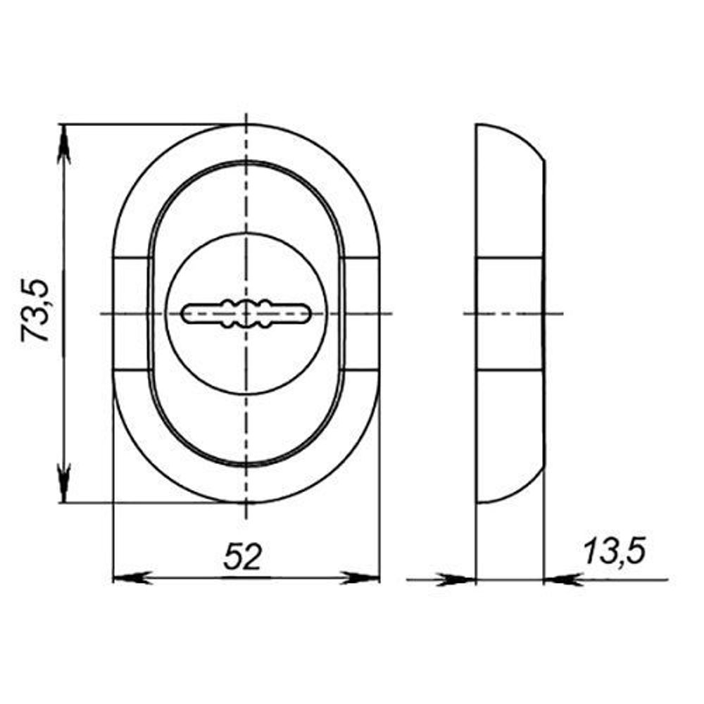 Накладка под сувальдный ключ FUARO ESC-13S с автомат. шторками AB бронза /38797/ (1 шт)