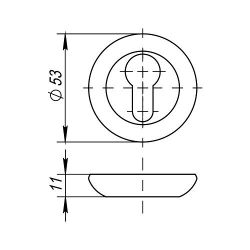 Накладка под цилиндр AJAX ET JR SN/CP-3 мат.никель/хром /41397/