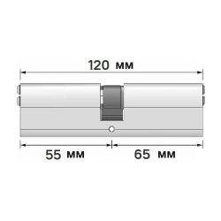 Механизм цилиндровый ABUS X6410 ключ/ключ 55-65 (120 мм) NI (5 key)