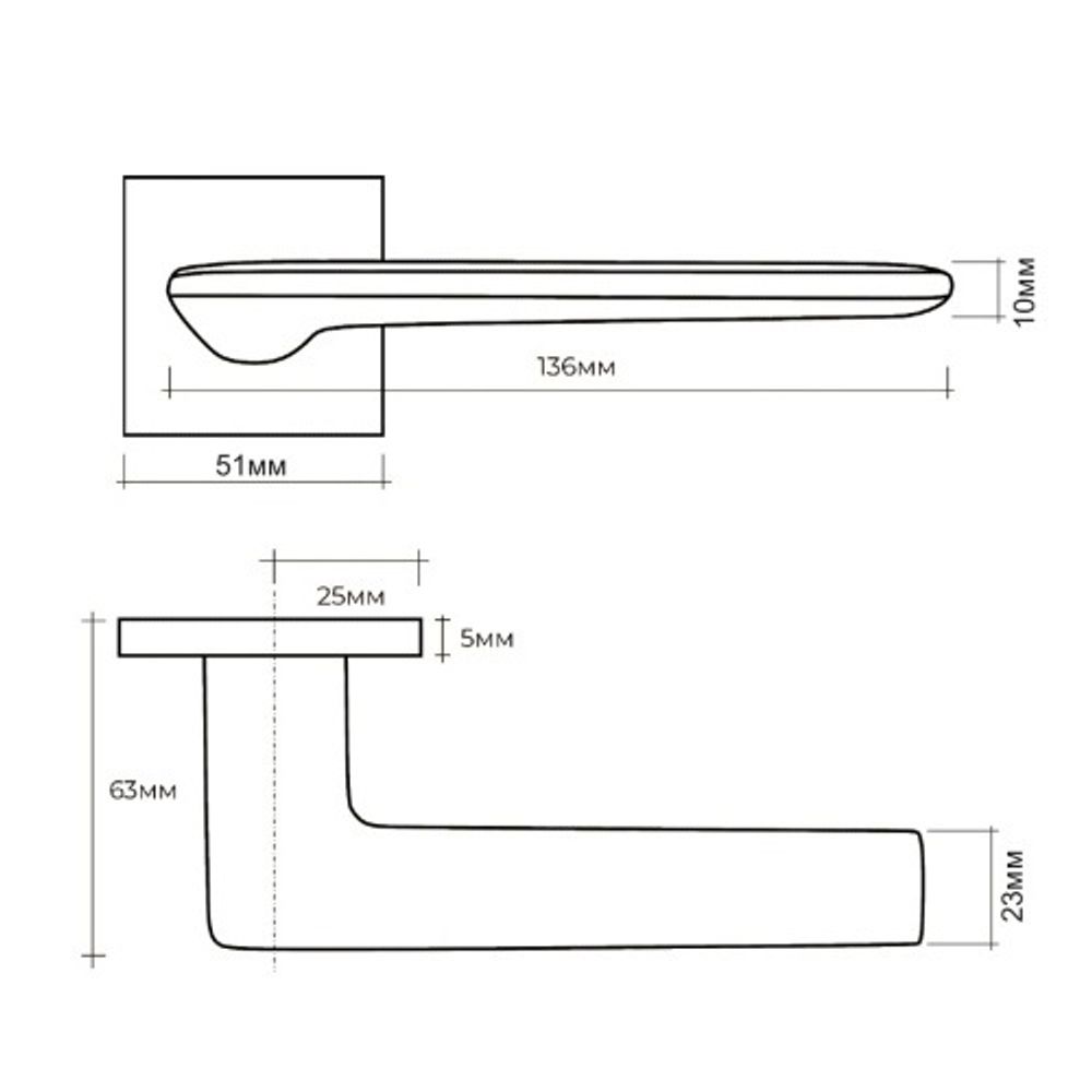 Ручка раздельная ABRISS R50.177 MSN матовый никель