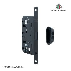 Замок врезной магнитный под цилиндр PORTA DI PARMA Polaris BL черный