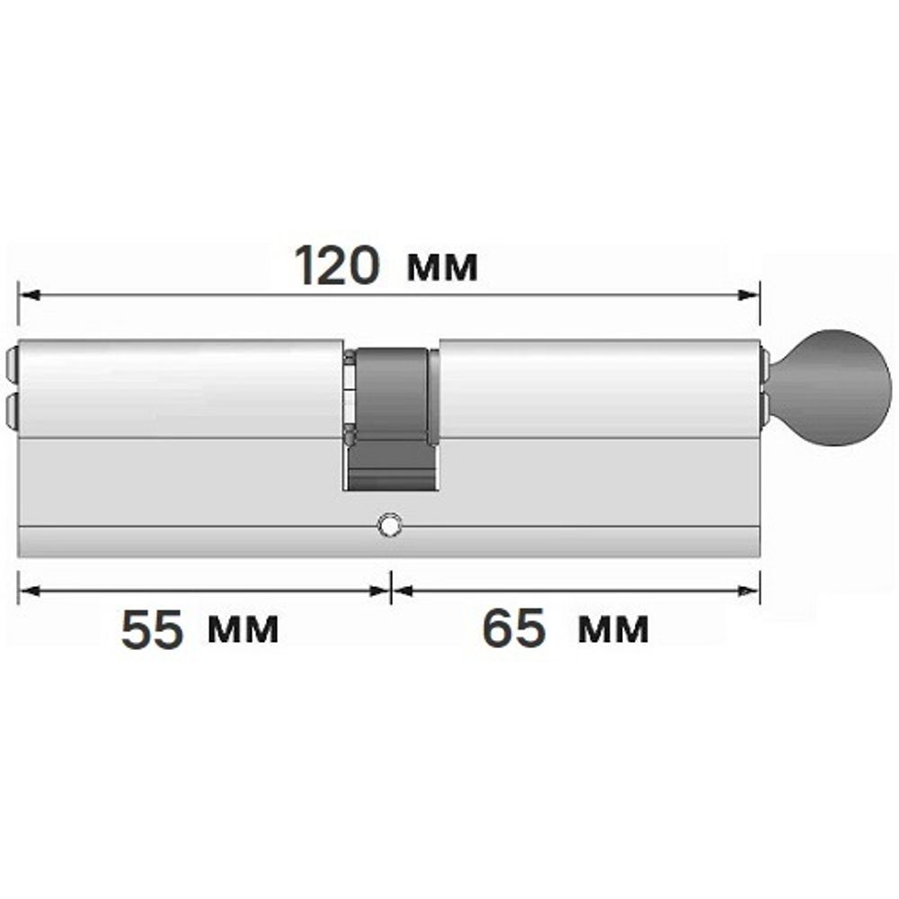 Цилиндровый механизм с вертушкой APECS SM-120 (55/65C)-C NI никель