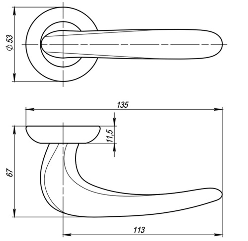 Ручка раздельная FUARO CAVA BL-24 черный (квадрат 165) /62499/