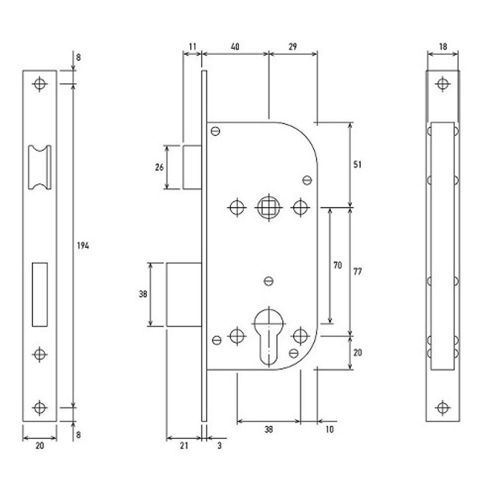 Замок врезной с ручками PALLADIUM ЗВ-1702 AB бронза