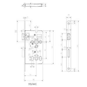 Замок врезной DORMA Gege 170 WC 78/55/8 F=20