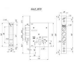 Корпус замка KALE KILIT 287 D w/b никель