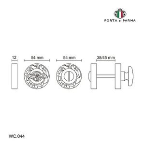 Ручка поворотная PORTA DI PARMA WC.044.06 PVD золото