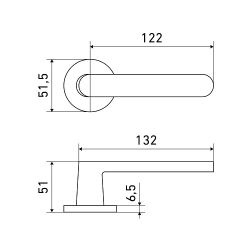 Ручка раздельная АЛЛЮР АРТ ВИТА BL мат.черный