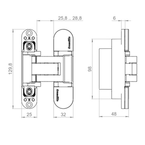 Петля скрытой установки ARMADILLO U3D5780.VPG BL черный /63115/ (1шт)